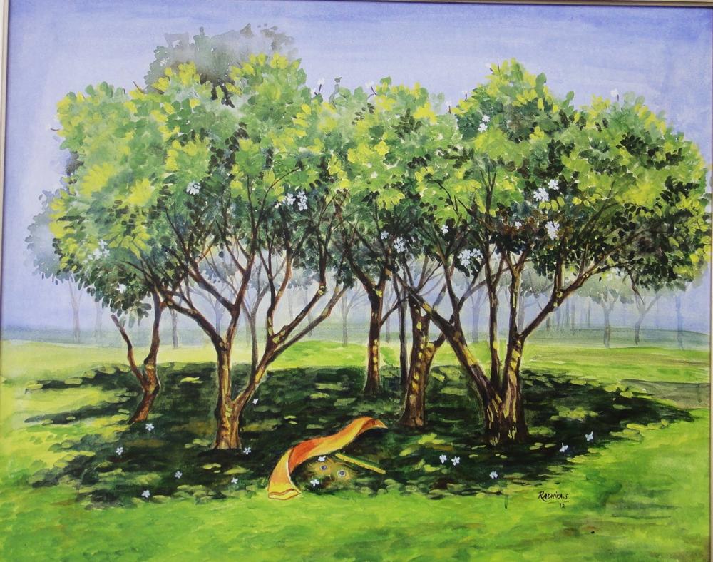  Title : '' Raga Brindabani Sarang''   |    Medium : Acrylic on canvas  |   Size 36'' x30''   | Sold