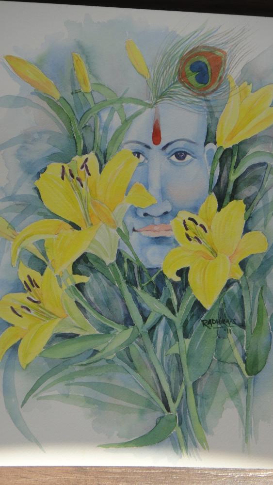  Title : Krishna II   |    Medium : Transparent water colour  |   Size 16'' x 22''   | Sold