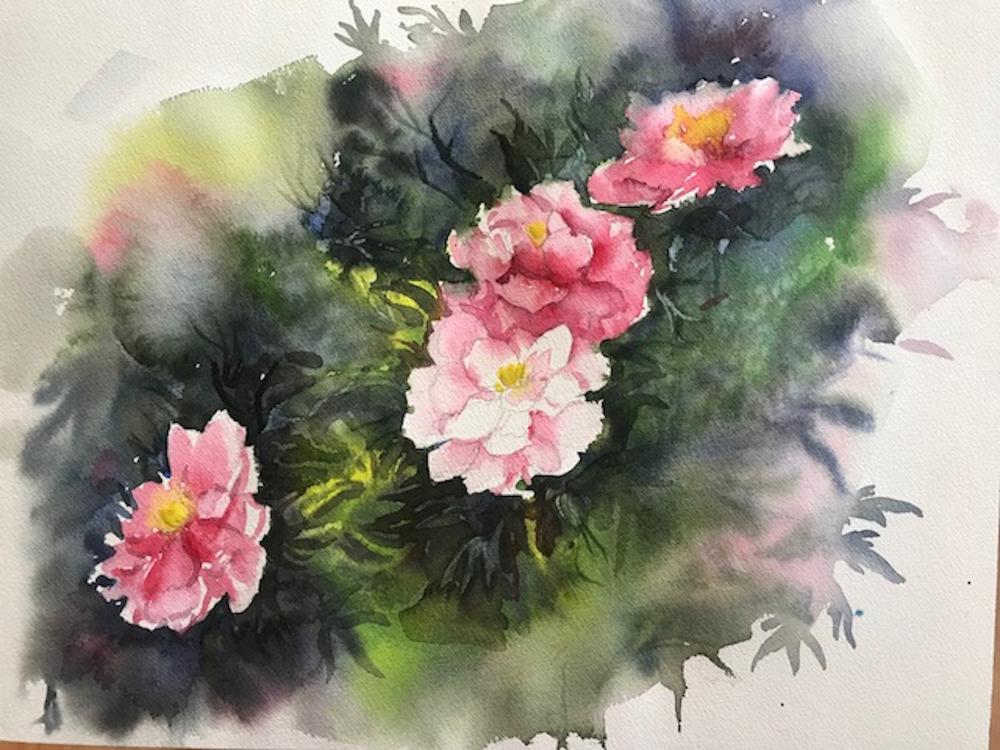  Title : Spring is in the air III   |    Medium : Transparent water colour  |   Size 16'' x 12''