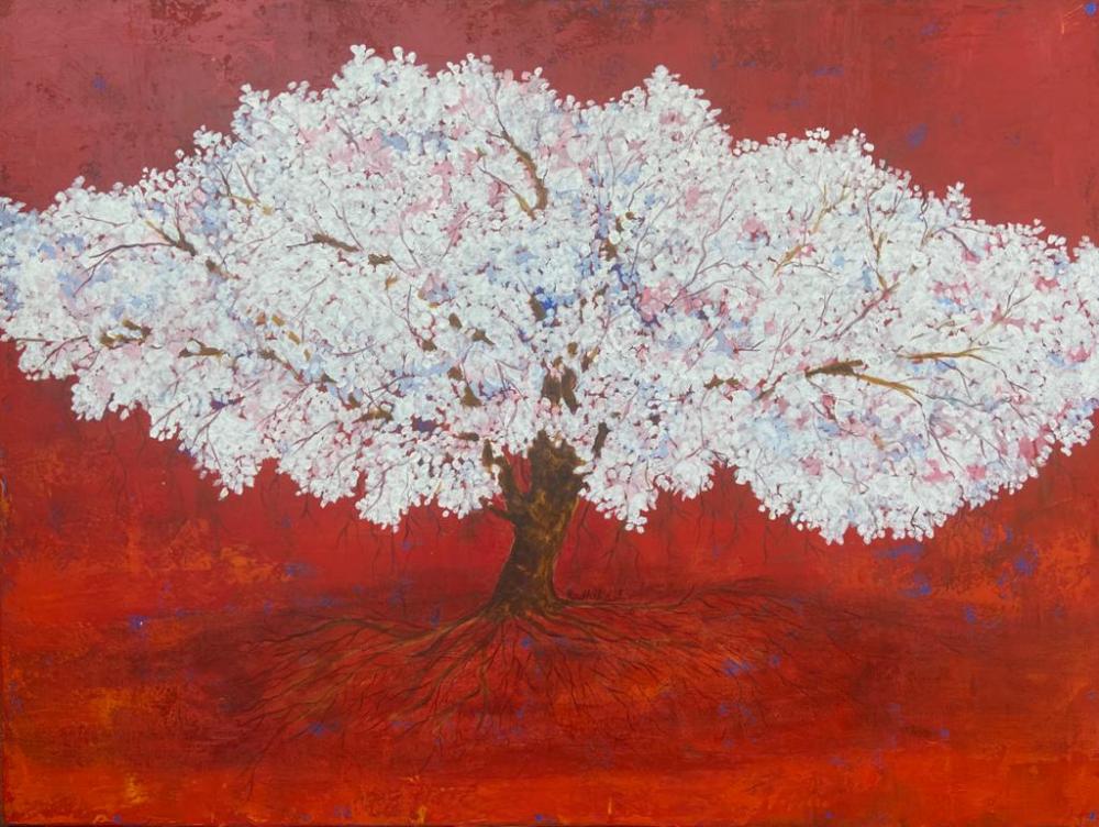  Title : trees 1   |    Medium : acrylic on canvas  |   Size 40'' x 30''